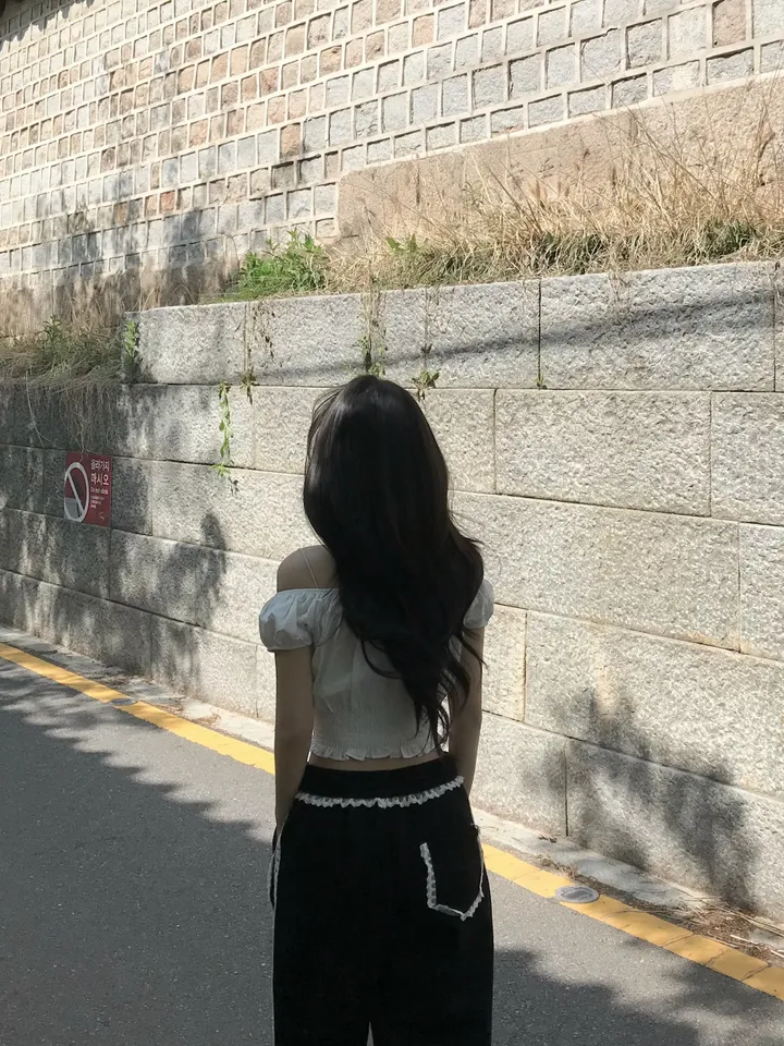 봄신상 포켓 밴딩 레이스 프릴 라인 와이드핏 레이어드 트랙 트레이닝 팬츠 2color 상세 이미지 17