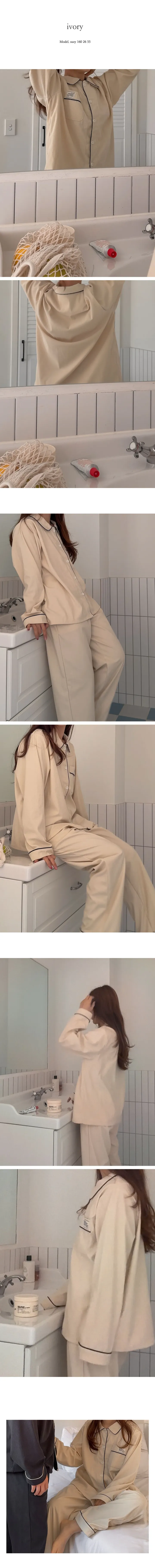 ✨NEW 코듀로이✨ 당일발송 H.made✔ 세티 무지 긴팔 잠옷 커플 파자마 세트 수면잠옷 3color 상세 이미지 9