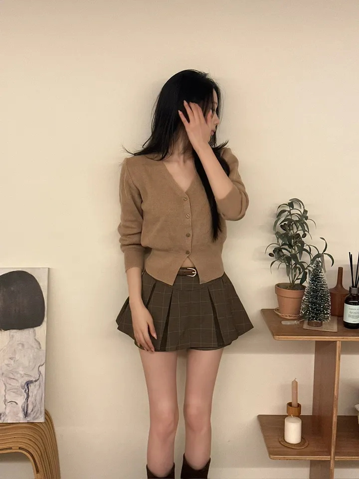[단독*에이블리f/w신상/모델극찬/기본템정석*]심플베이직데일리니트가디건 -5color(아이보리,연브라운,블랙,연그레이,진그레이) 상세 이미지 11