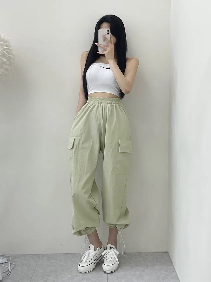 🎀국내제작/편한착용감/최저가강추/모델소장/시원한소재/오래착용가능🎀데일리 꾸안꾸 바스락 에스파 카고 조거 트레이닝 팬츠 상세 이미지 16