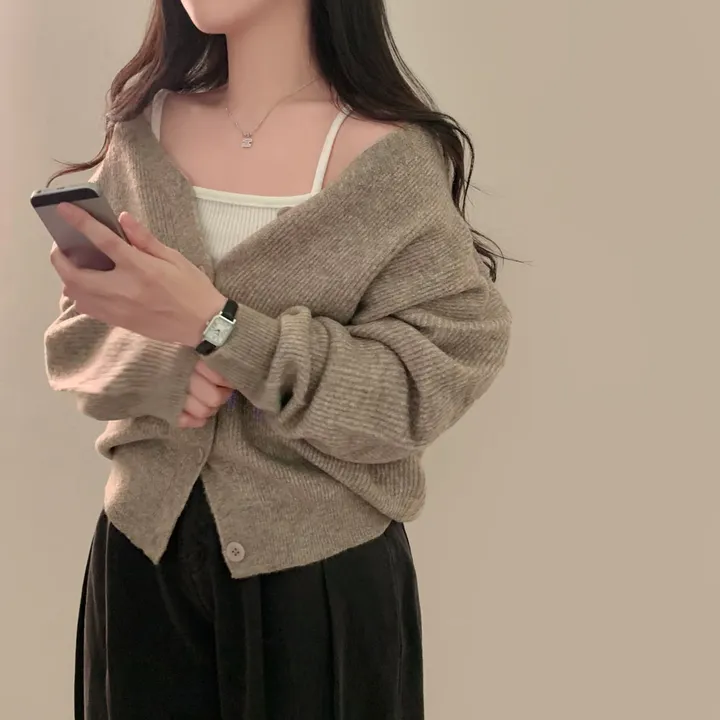 [인생가디건🤍]극여리 루즈핏 울 브이넥 니트 가디건 - 8color 상세 이미지 55