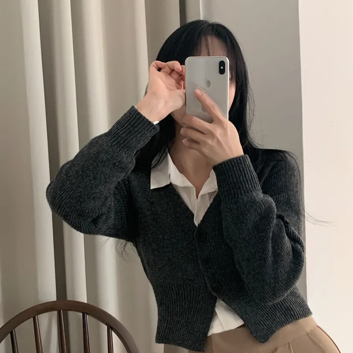 [허리잘록~] 모네 보카시 크롭 니트가디건 - 4color 상세 이미지 17