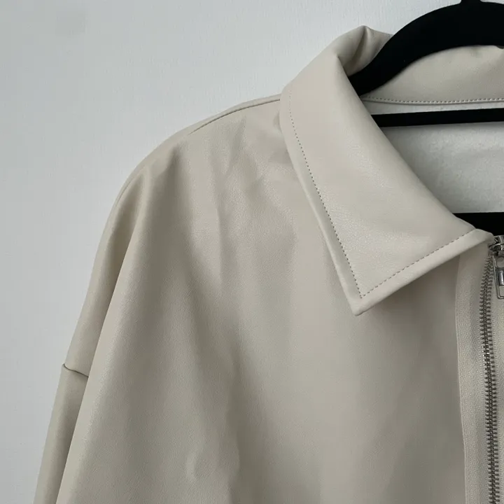 [투웨이/고퀄리티]레더 스트링 카라 크롭 라이더 숏자켓 3color 상세 이미지 68