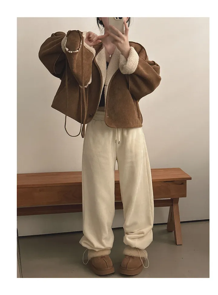 [양털안감/가방set] 유연소재,귀여움! 스웨이드 무스탕 자켓 2color 상세 이미지 13