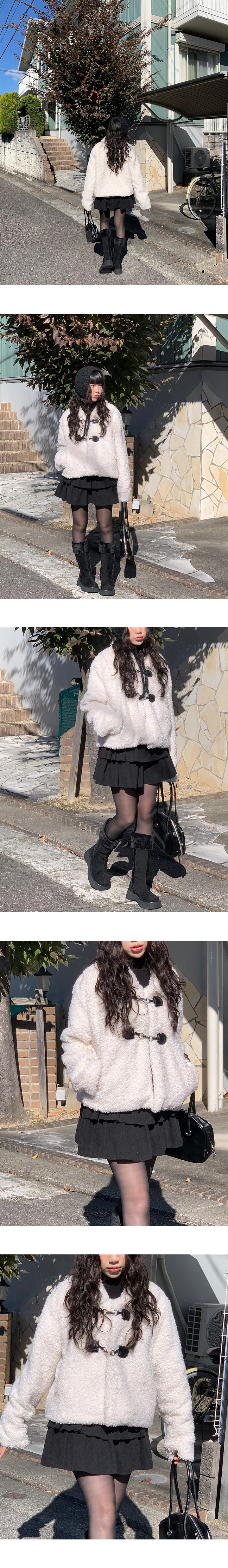 [포근템🐑🤍] 밀카 더플 양털 누빔 숏 코트 (3color) 상세 이미지 21