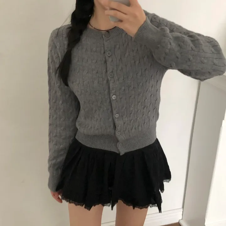 [NEW봄신상✨]데일리 라운드넥 베이직 기본 꽈배기 가디건 긴팔 9color 상세 이미지 45