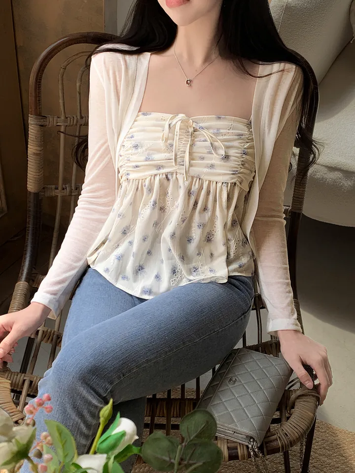 [나시+가디건세트] best 💘 히핑 cardigan + 플라워프릴나시 blouse set 상세 이미지 24