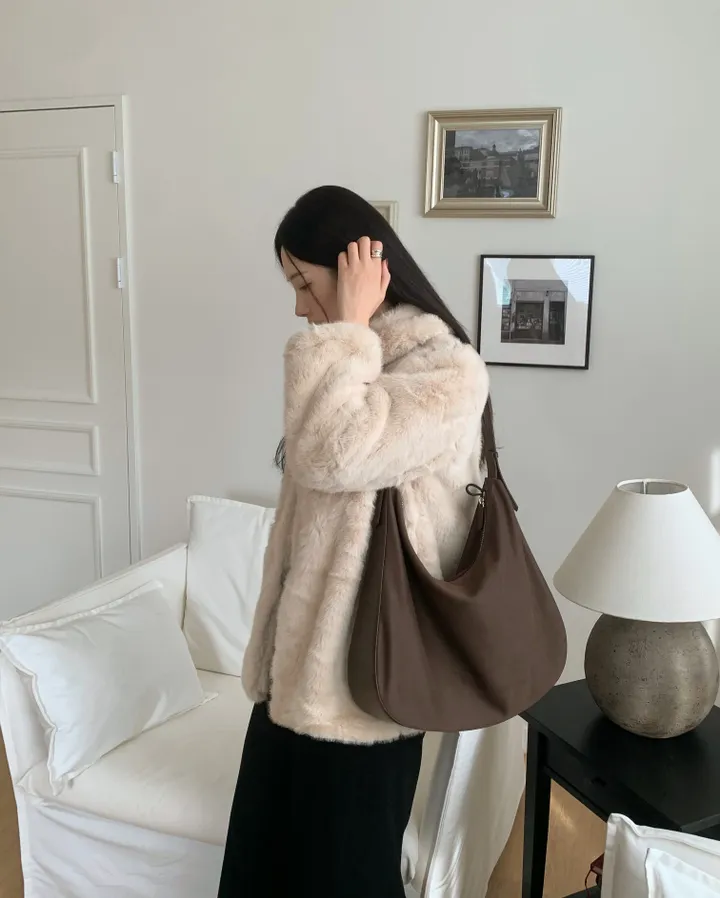 베인 겨울 카라 퍼 자켓 하프코트 싱글자켓 밍크자켓 상세 이미지 12