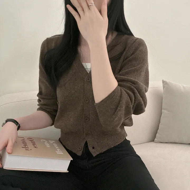 봄필수템 [브이넥/라운드넥] 소장각 라운드 브이넥 기본핏 긴팔 가디건 상세 이미지 82