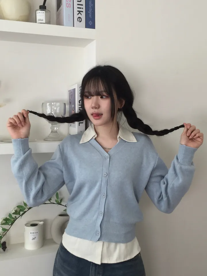 {✩봄 신상 / 넉넉 여리핏✩} 🌸팔뚝살 커버 맛집🌸 파스텔 니트 브이넥 가디건 상세 이미지 27
