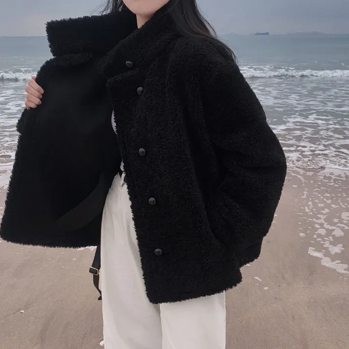 [왕아방핏🤎/주문폭주✨]후회없는 선택,푸들 양털 오버핏 하프 스웨이드 퍼자켓,코트 상세 이미지 44