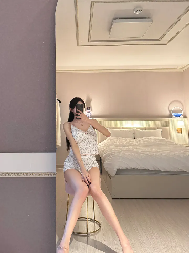 💘큐티섹시💘 [2버전/캡내장] 로즈 바디수트 투피스 세트 잠옷 홈웨어 파자마 상세 이미지 17