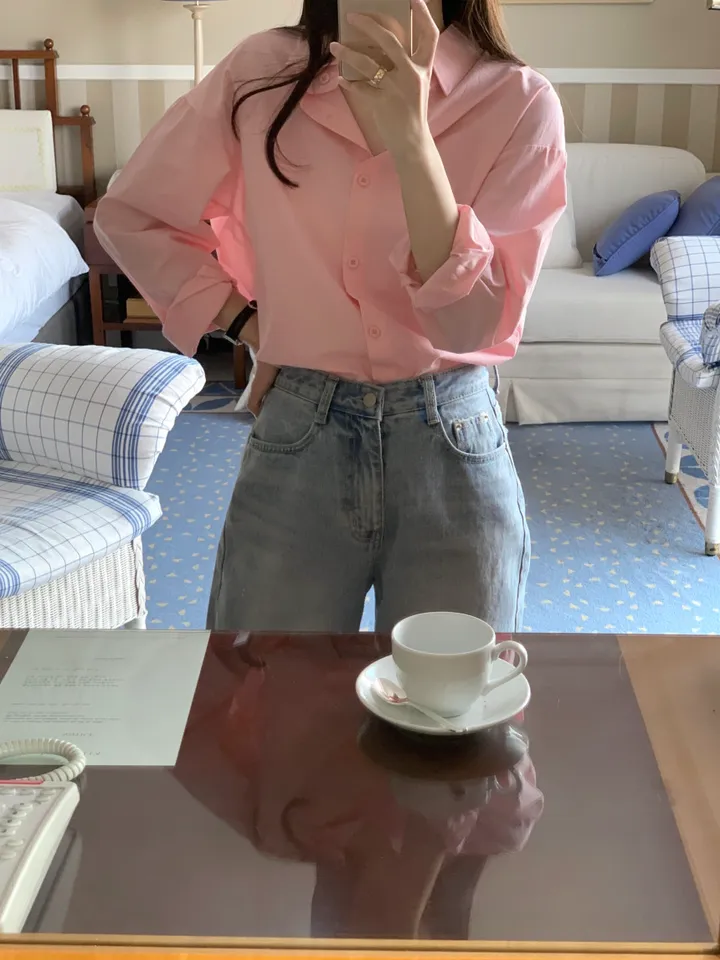 [주문폭주/당일출고] 루즈핏 파스텔 코튼 셔츠 남방 5col 봄셔츠 여름셔츠 가을셔츠 상세 이미지 25