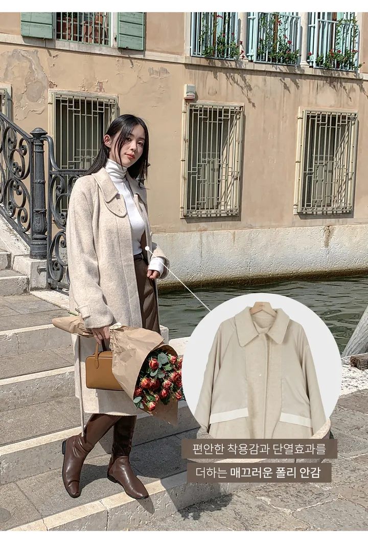 [자체제작/3천장돌파/S-L]마벨 프리미엄 히든단작 울 핸드메이드 하프 코트 상세 이미지 18