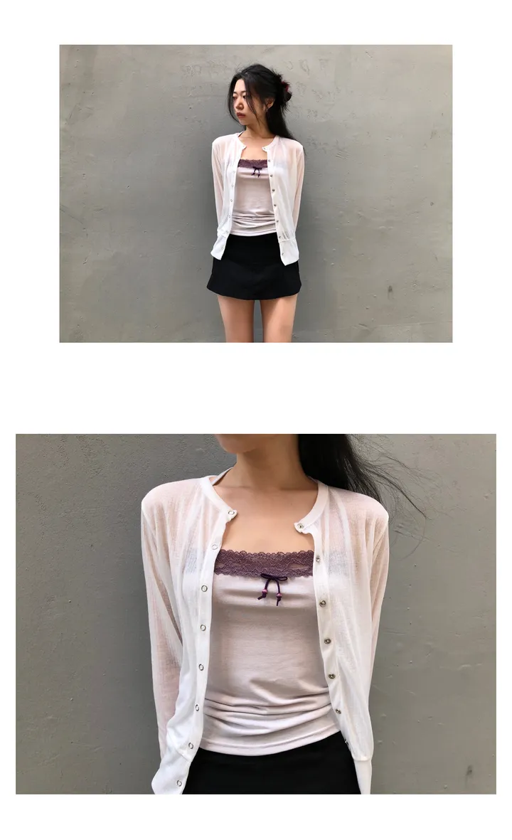 sheer ring cardigan (5color) / 시어 링 가디건 상세 이미지 14