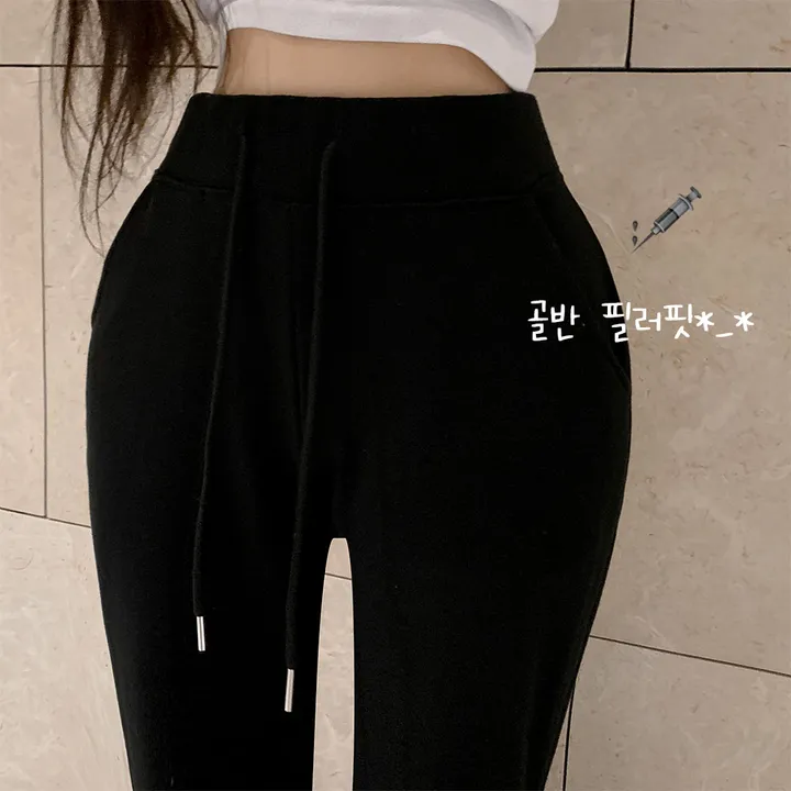 *롱기장*[골넓핏❣/롱다리핏!] 보정템 트임 트레이닝 부츠컷팬츠 롱팬츠 키큰녀 허리밴딩 옆트임 꾸안꾸 몸매보정핏 골반업 데일리 휘뚤마뚤 상세 이미지 6