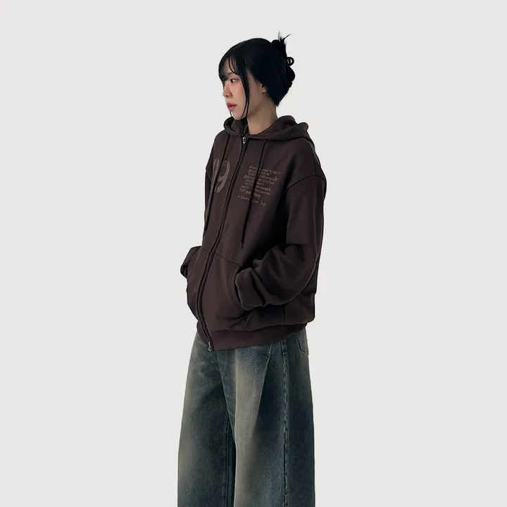 [UNISEX] 나인 레터링 투웨이 후드 집업 (3color) 상세 이미지 7