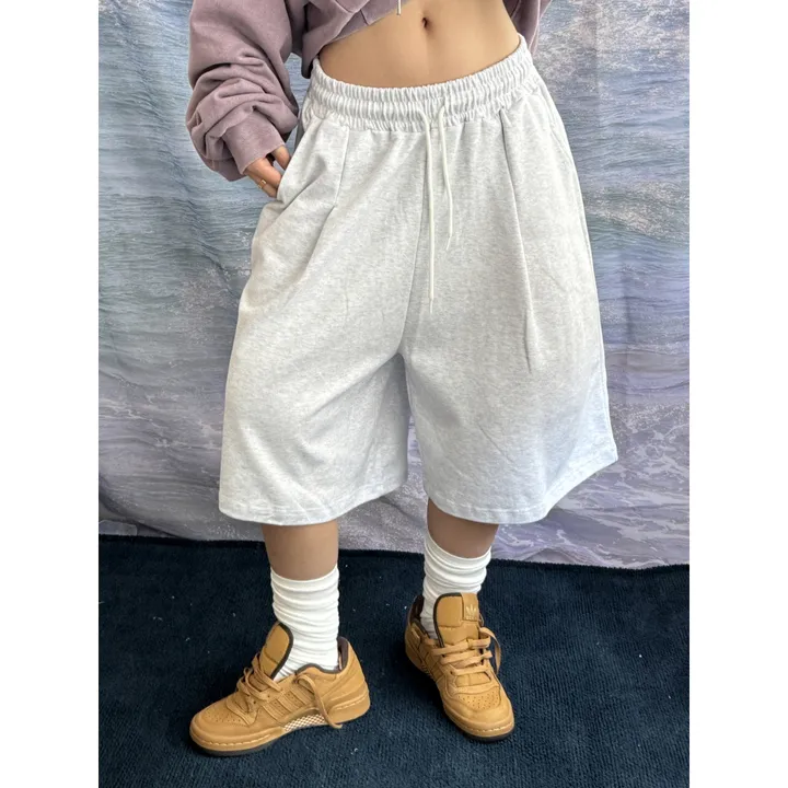 [UNISEX/기획특가/2size!]원턱 라인 루즈 와이드 버뮤다 트레이닝 하프 팬츠(5color) 상세 이미지 32