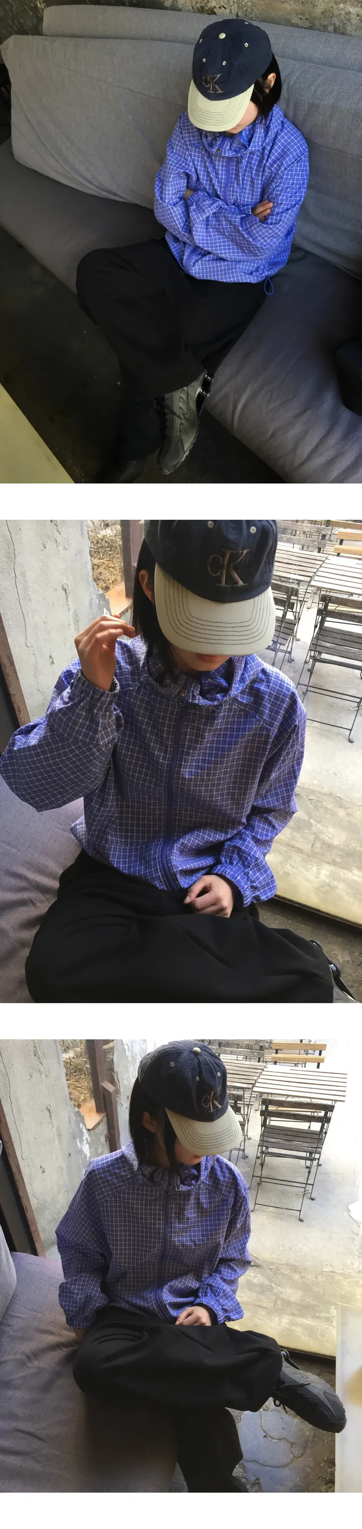 [unisex]에버 체크 바람막이 상세 이미지 28