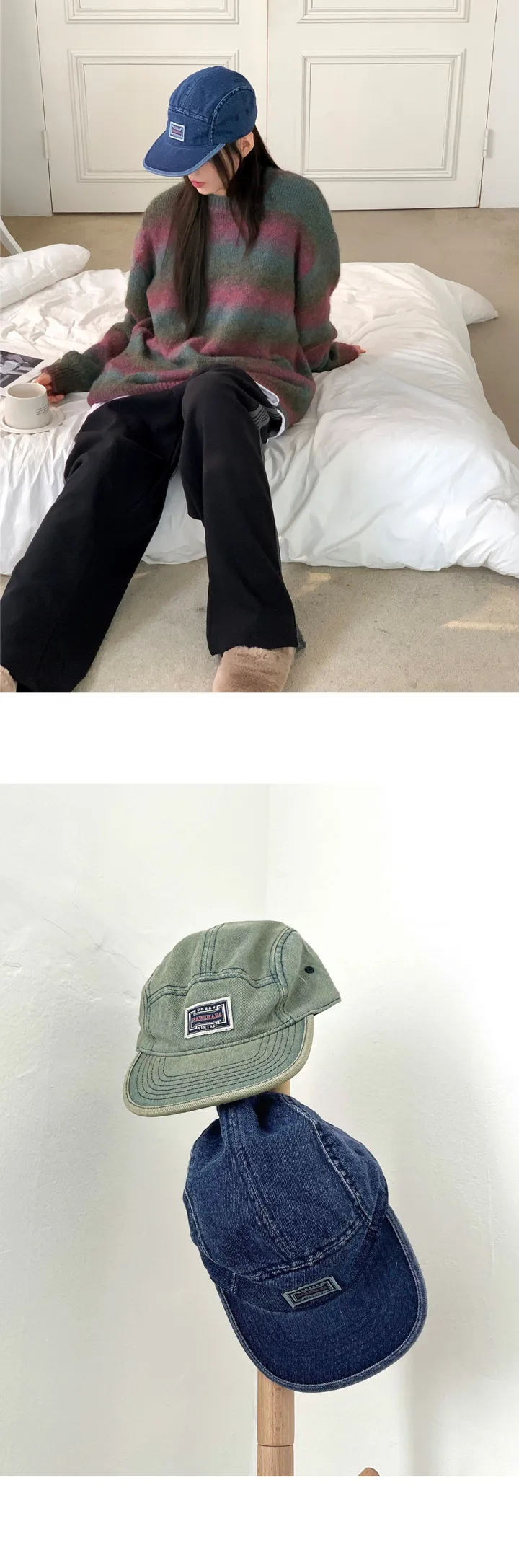 쿠밀 데님 패치 스냅백 볼캡 상세 이미지 6