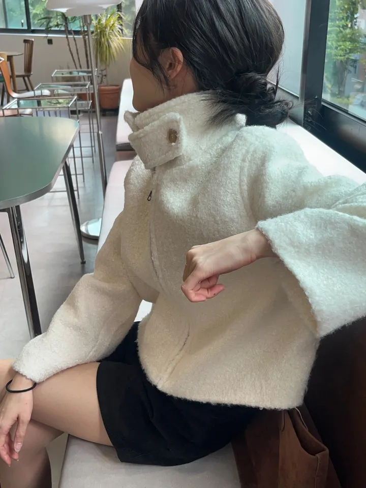 [주문폭주] 크리미 하이넥 숏코트 - 2col 상세 이미지 10