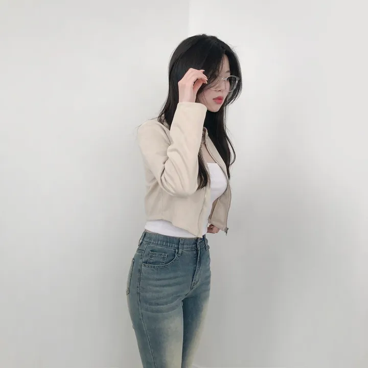 [부드러움/핏넘예] 봄자켓으로 추천! 차이나카라 크롭핏 슬림 스웨이드 자켓 상세 이미지 47