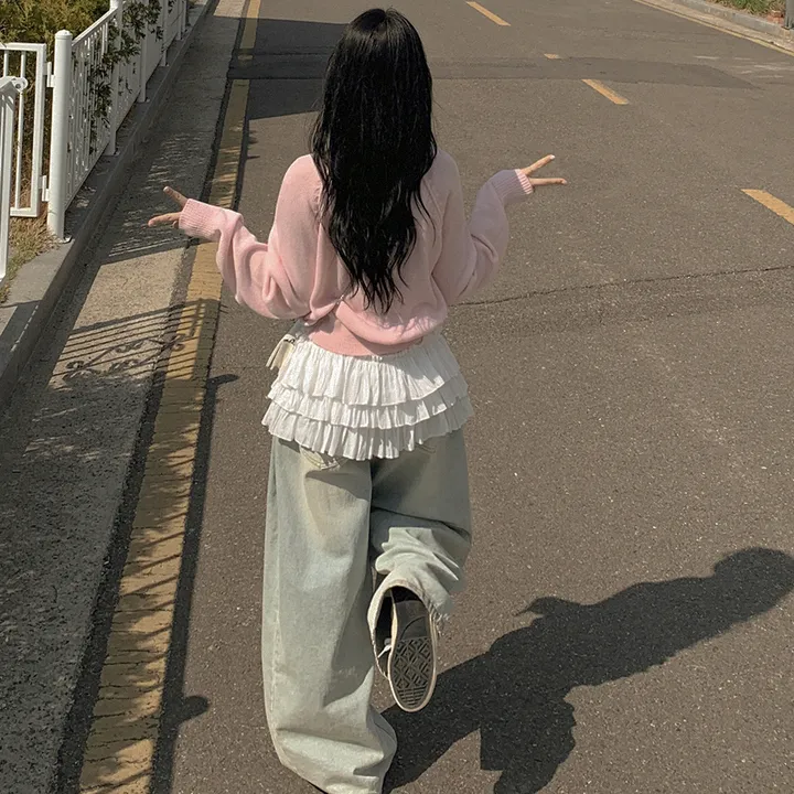 [벚꽃룩🌸/군살커버] 파스텔 브이넥 펜던트 와펜 포인트 크롭 니트 봄가디건 색감맛집 상세 이미지 8