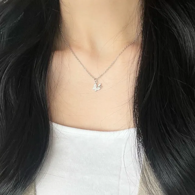 [실물파🦋/써지컬마감] 큐빅 나비 목걸이 Surgical Steel butterfly necklace 상세 이미지 5
