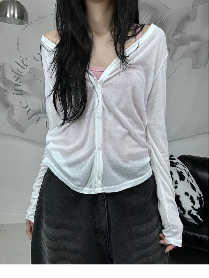 [핏 보장/ 간절기템] 샤인 시스루 가디건 (6color) 상세 이미지 6