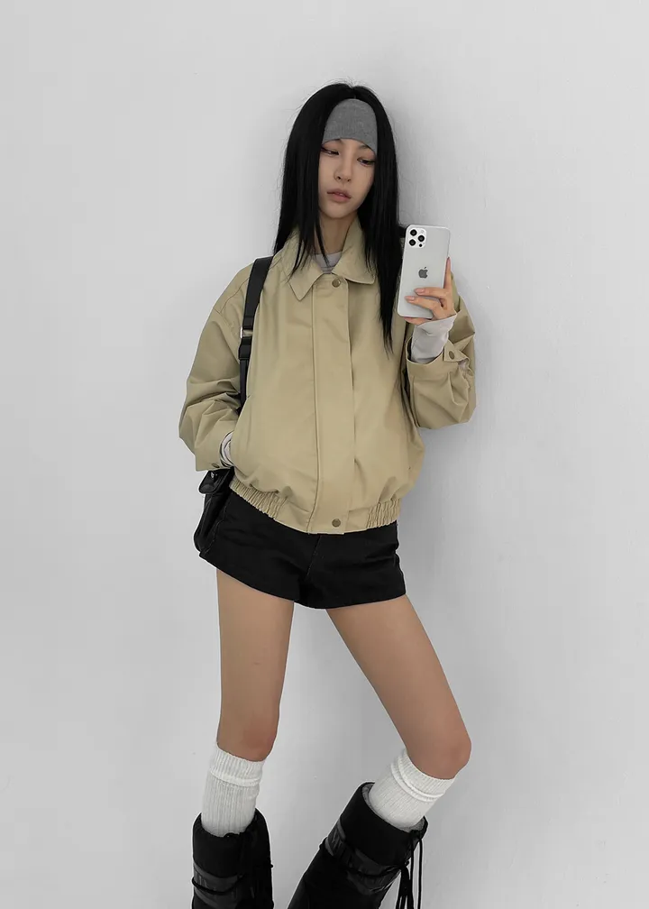[4천장판매] 핫크 논페이드 숏 데님팬츠 [바지 반바지 숏팬츠 데님 데일리 심플 캐주얼 미니 와이드 지퍼 버튼 숏츠 짧은] 상세 이미지 12
