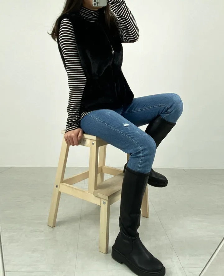 부드러운 페이크퍼 밍크 털조끼 퍼베스트 상세 이미지 15