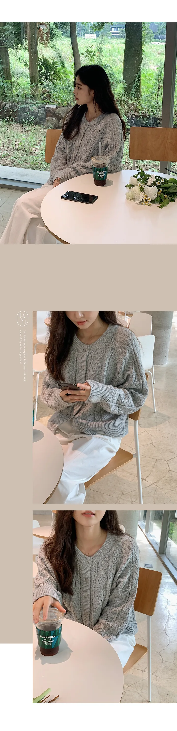 🚀당일발송🚀[landmade/울70]휘낭시에 케이블 어텀 니트 가디건 (4color) 상세 이미지 34