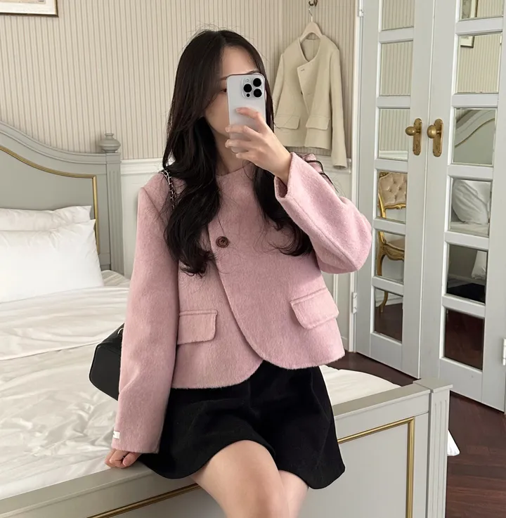 [핸드메이드] 울 더블 버튼 숏코트 상세 이미지 4