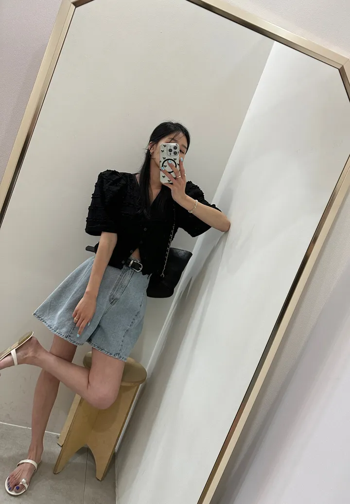 [러블리 한가득~❤️] 봉긋 레이스 엔젤 퍼프 크롭 가디건 상세 이미지 108