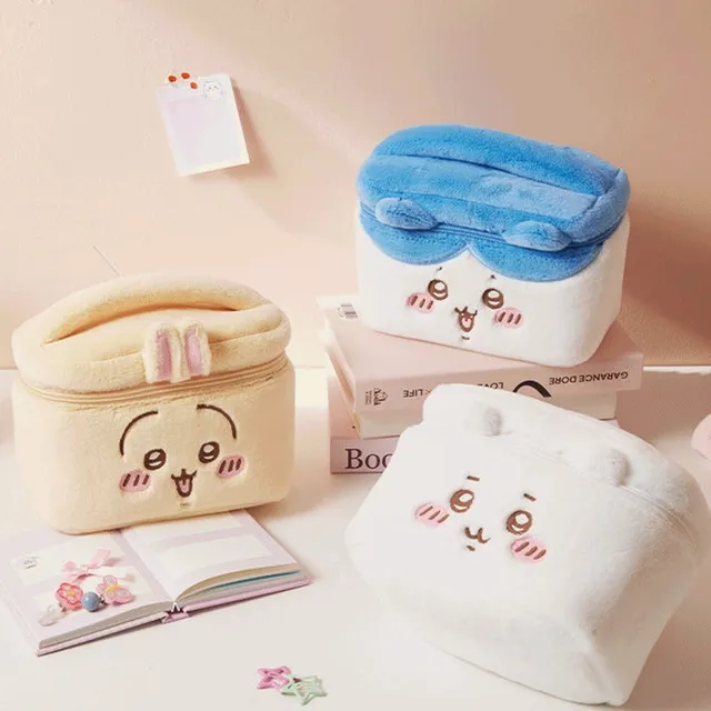 먼작귀 메이크업 파우치 대용량 치이카와 하치와레 우사기 화장품 해외 굿즈 캐릭터 정품 메이크업 가방 필통 복조리 생리대 정리 수납 학생 선물 키링 가방 휴대용 선물 여행