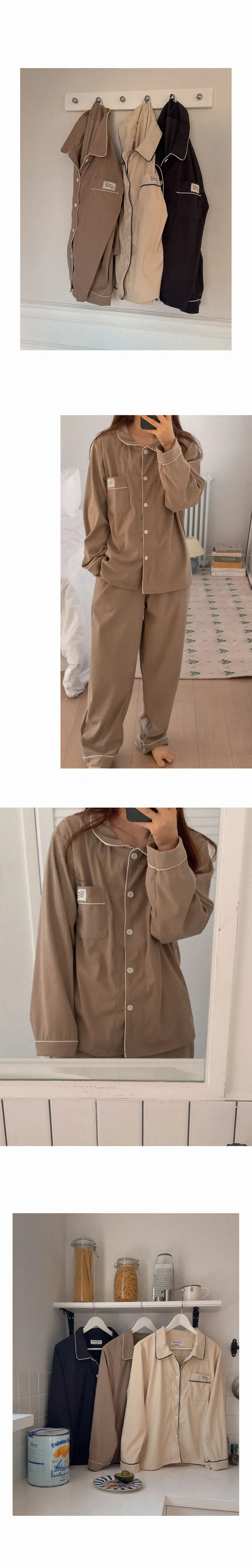 ✨NEW 코듀로이✨ 당일발송 H.made✔ 세티 무지 긴팔 잠옷 커플 파자마 세트 수면잠옷 3color 상세 이미지 17