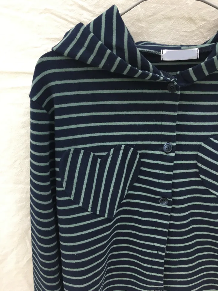 LOVELY🤍 - 하트 포켓 단가라 후디 가디건 (3color) 상세 이미지 12