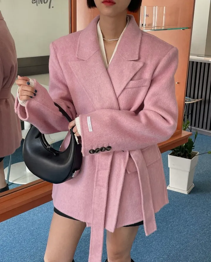 [헤이미쉬] 실크울핸드메이드코트 벨트코트 하프코트 상세 이미지 1