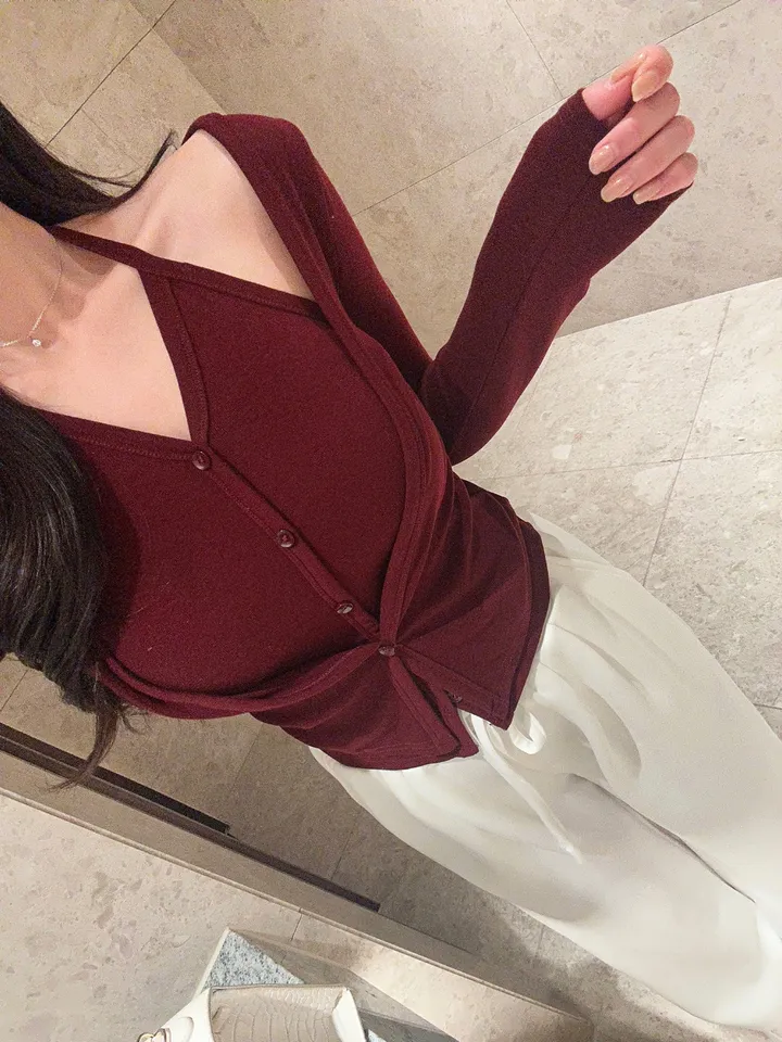 오묘한컬러감🌹*뷰엘단독* 아망 홀터넥 나시 가디건 투피스 세트 레이어드 가디건 봄가디건 상세 이미지 27