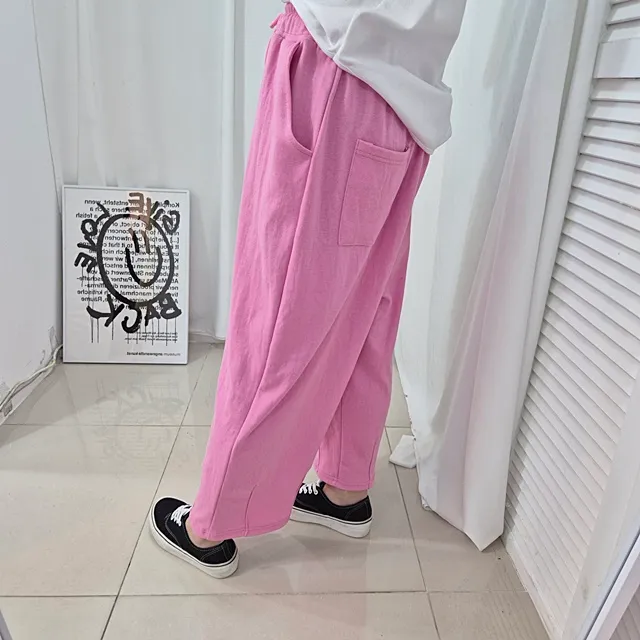 [4COLOR] 스마일 패치 밴딩 배기팬츠 상세 이미지 12