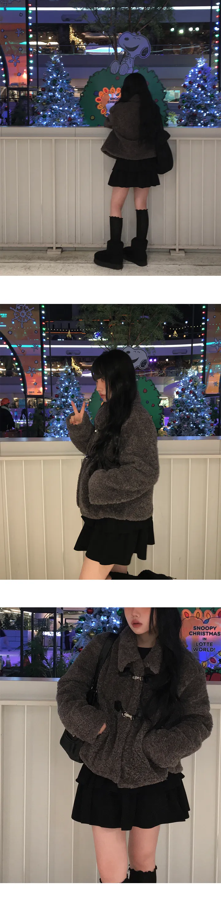 [포근템🐑🤍] 밀카 더플 양털 누빔 숏 코트 (3color) 상세 이미지 13