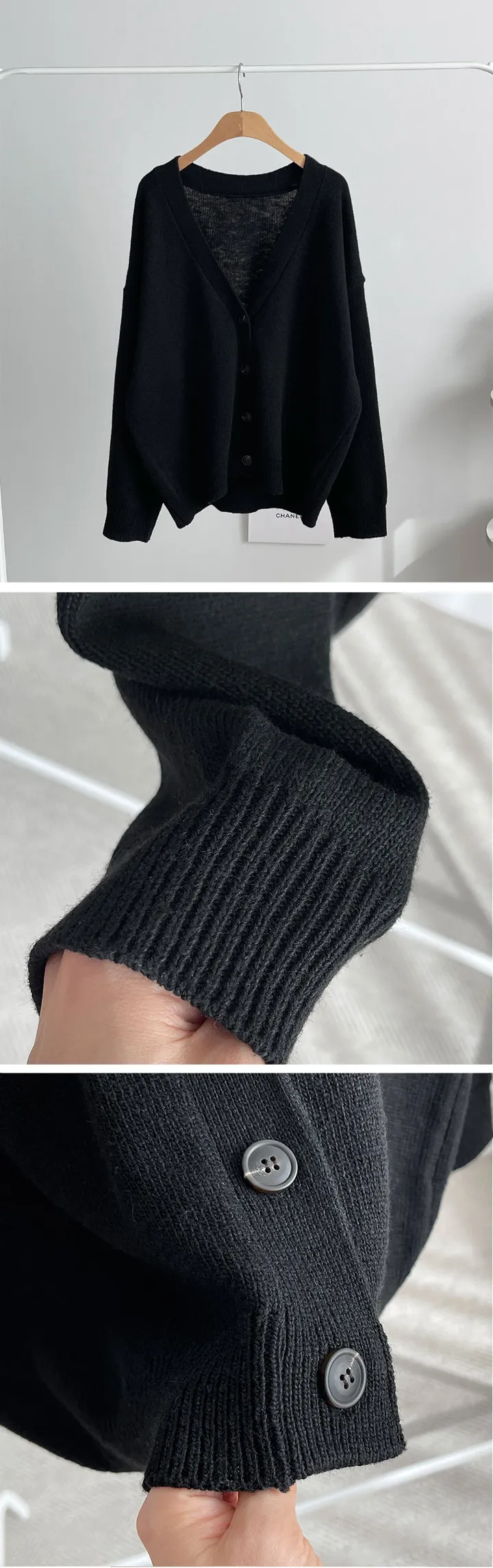 브이넥 오버사이즈 울 가디건 상세 이미지 20