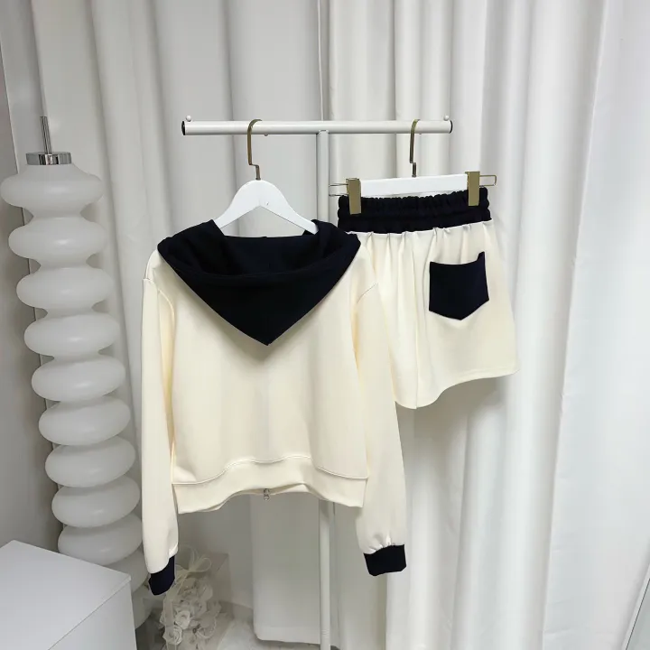 *꾸안꾸, 원단최고* 투웨이 배색 후드집업 반바지 트레이닝 세트 투피스 상세 이미지 62