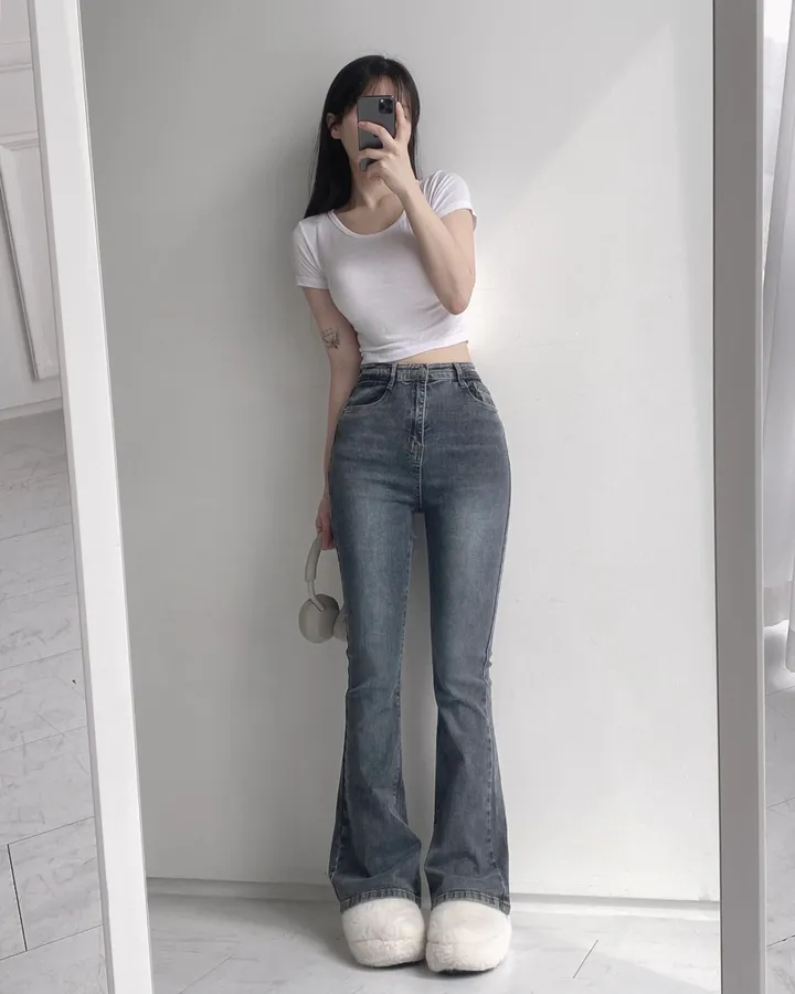 [인생팬츠/기장선택/~2XL] 빈티지 워싱 스판 하이웨스트 부츠컷 데님 롱 팬츠 - 6color 상세 이미지 22