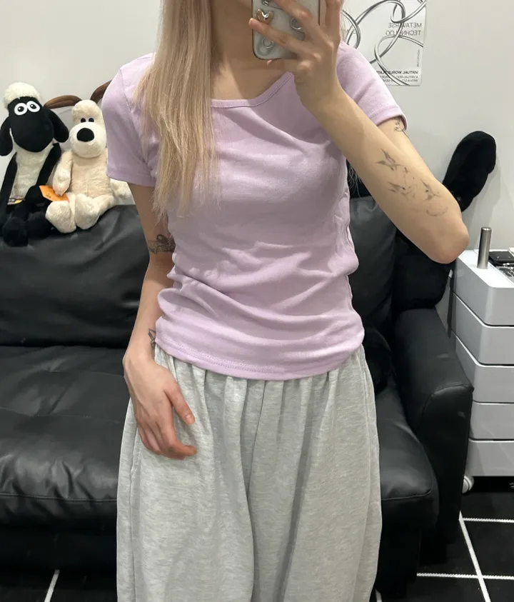 [🎀누적판매 2천장🎀] Butter slimfit u-neck short sleeve T 버터 슬림핏 유넥 반팔티 상세 이미지 70