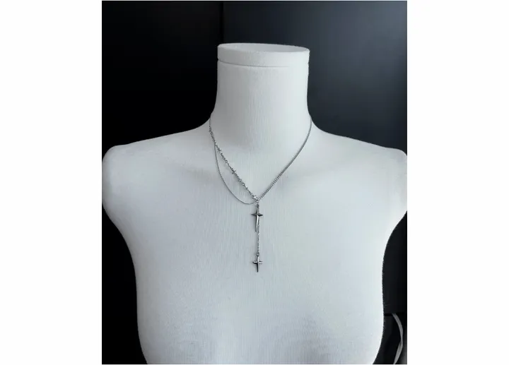 surgical cross layered necklace 상세 이미지 14