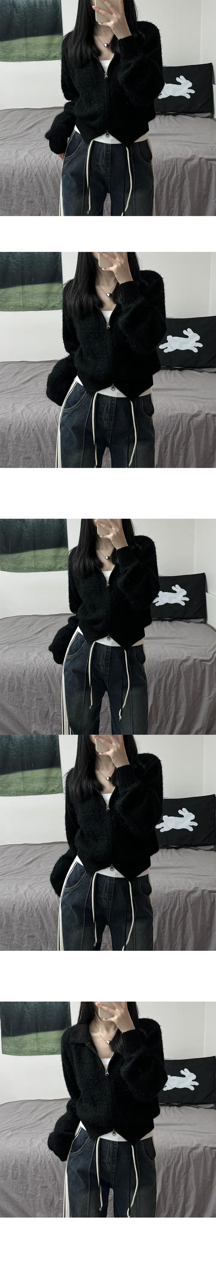 Angora Two Way Cara Zip-Up 앙고라 투웨이 카라 집업 상세 이미지 2