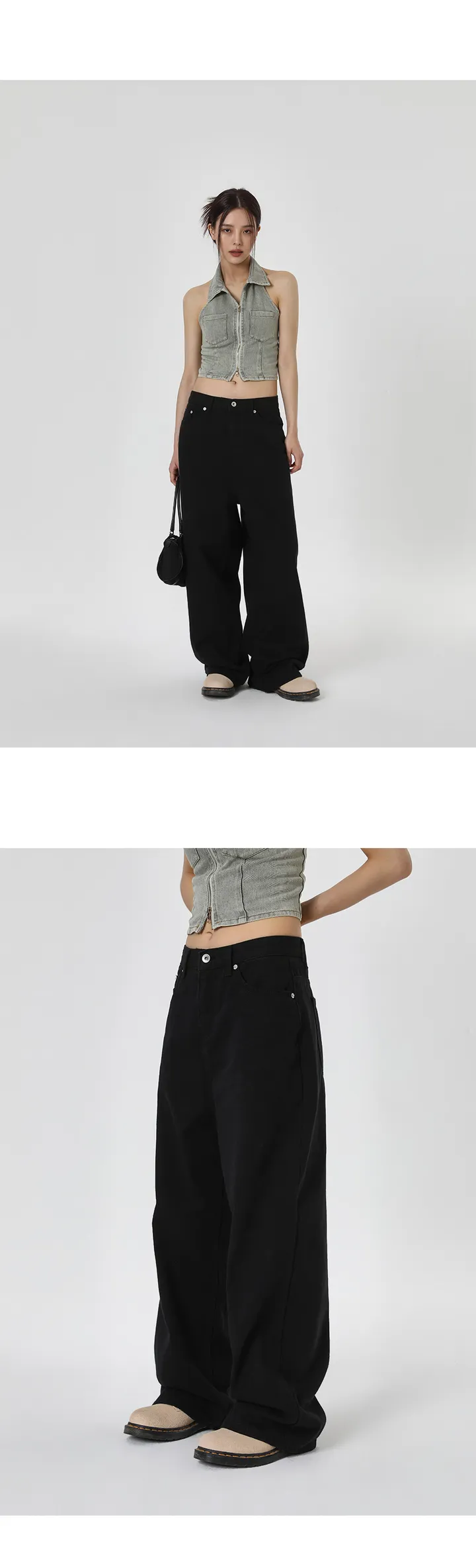 [5만장판매] (UNISEX) 미런 와이드 코튼팬츠 (바지 긴바지 캐주얼 맥시 남녀공용 코튼 데일리 대학교 개강룩 새학기 봄) 상세 이미지 2