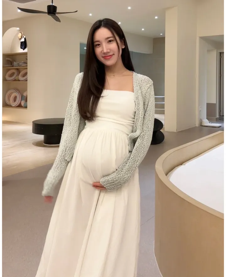 요거트 그물 니트 임산부가디건 파스텔 상세 이미지 31