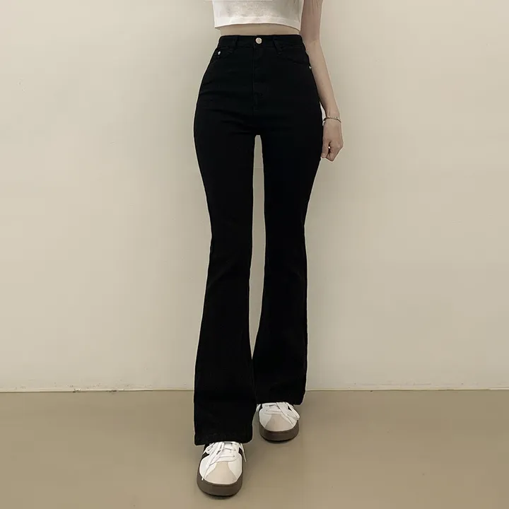 [S~2XL] 착붙핏🖤 체형보정 블랙 코튼 슬림 부츠컷 롱팬츠 키큰녀 키작녀 빅사이즈 상세 이미지 3